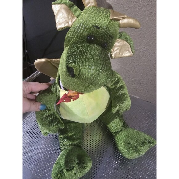 Build A Bear 2010 Year Of The Dragon Green Gold Wings 16" Retired Plush Animal - Picture 1 of 4